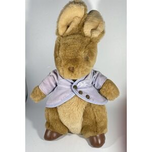 Eden Toys Peter Rabbit Plush Brown Blue Jacket Beatrix Potter Vintage 13 Inch